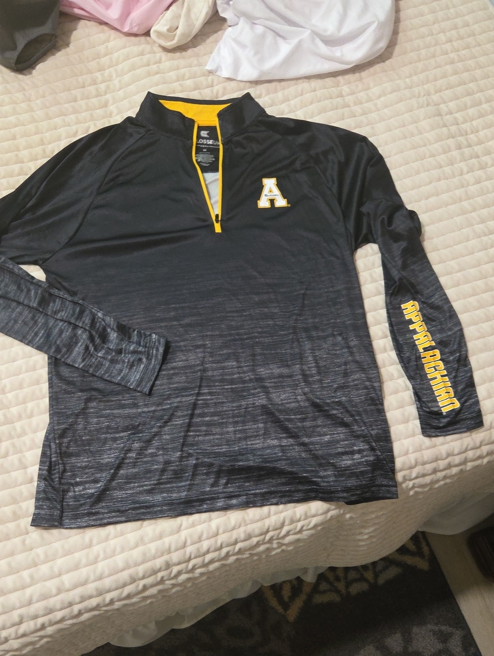 Colosseum Black and Gold Appalachian Pullover Quarter-Zip